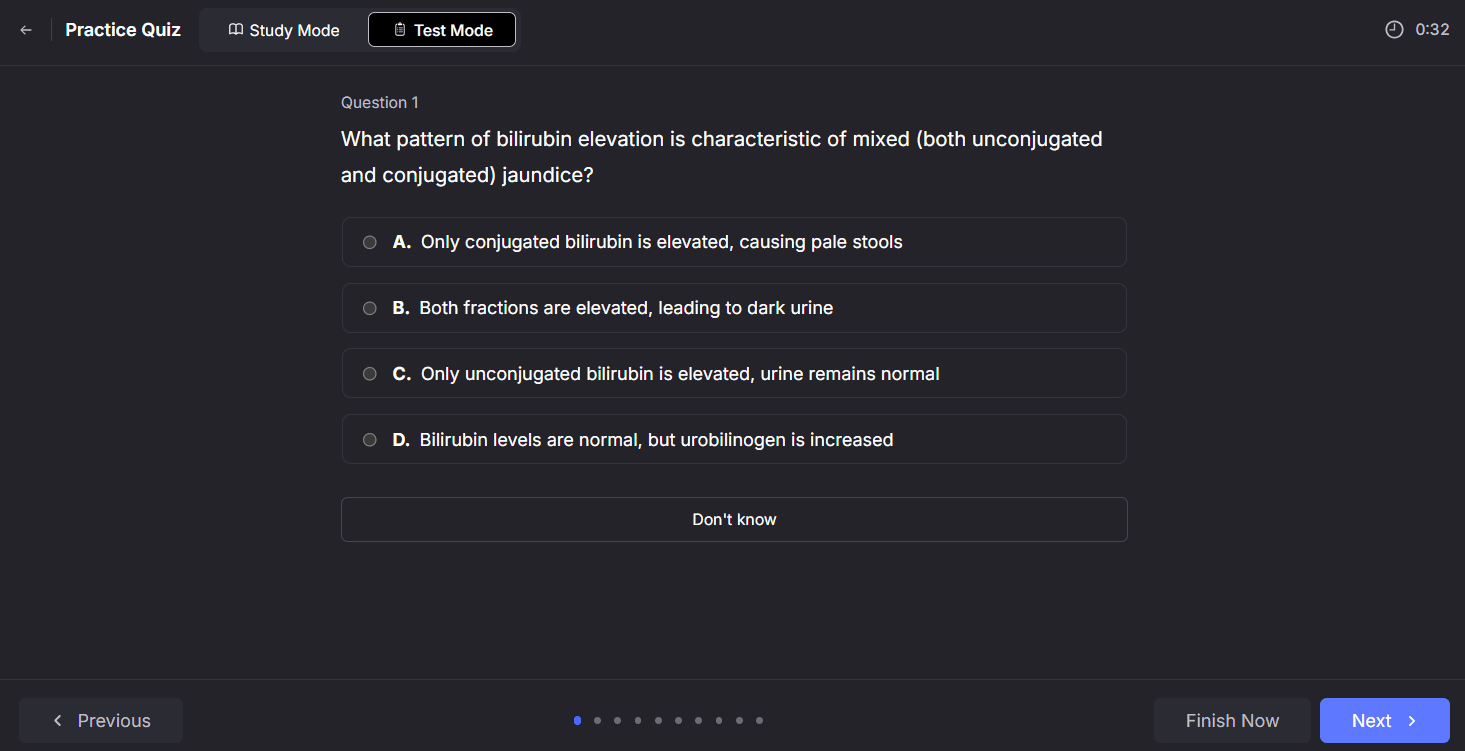 Practice quiz test mode in RemNote.