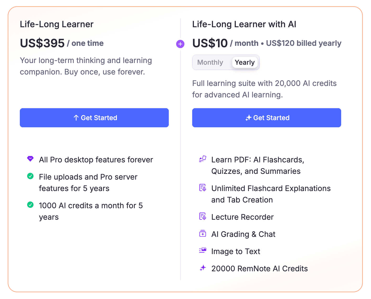 RemNote’s pricing plans.