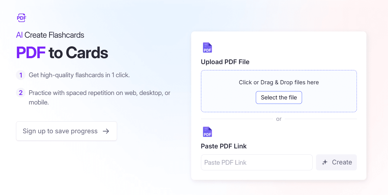 How to convert PDF to flashcards in RemNote.