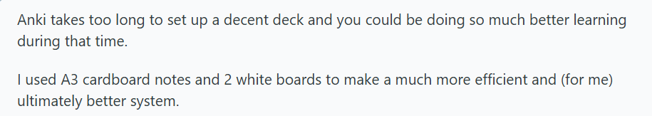 Anki user review.
