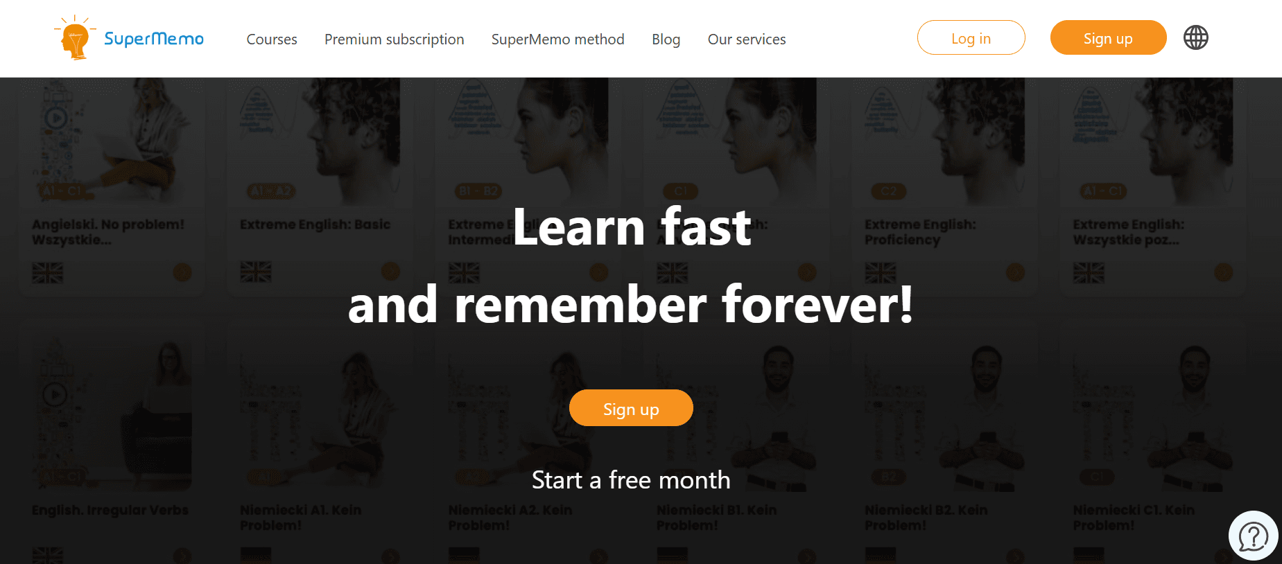 SuperMemo's website home page.