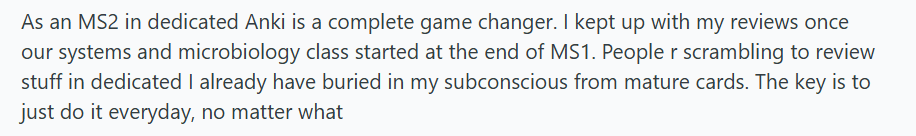 Anki user review.